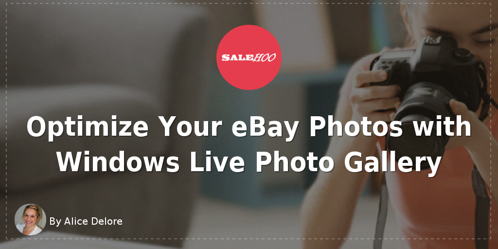 Optimize Your Ebay Photos With Windows Live Photo Gallery Salehoo